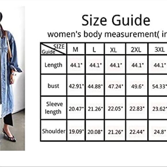 New women’s classic 5 button 4 pockets denim jean jacket in a duster sz L - Picture 14 of 14